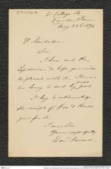 Nachlass Franz Steindachner, Brief von Edward Gerrard (junior) an Franz Steindachner (22.05.1894), Inv.Nr. 156.13, Seite 1